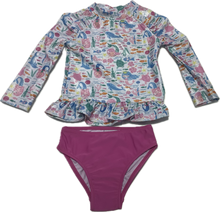 Load image into Gallery viewer, Flap Happy- UPF50 Ruffle Rashguard with Azalea Pink bottoms (Fantasea, 12m-8y)