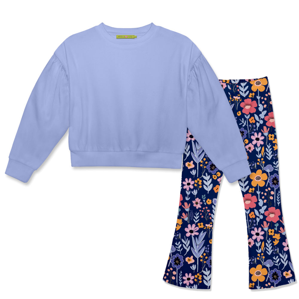 Millie Loves Lily- Sweatshirt & Leggings Set (Periwinkle Floral, 2-8)