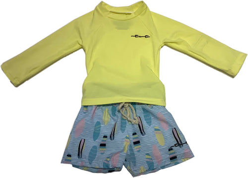 Tiderwater Tots- Sun Shirt and Swim Shirt Set (Surfs Up)