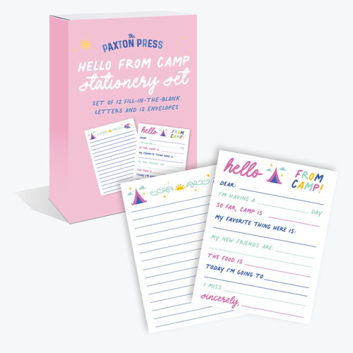 The Paxton Press- “Hello From Camp” Stationary Set