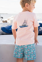 Load image into Gallery viewer, Saltwater Boys - Offshore Boat SS Graphic T-Shirt: Salmon (2t-10)