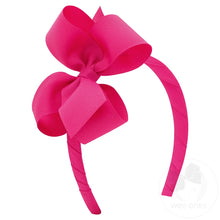 Load image into Gallery viewer, Wee Ones - Medium  Classic Grosgrain Girls Hair Bow On Headband