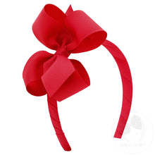 Load image into Gallery viewer, Wee Ones - Medium  Classic Grosgrain Girls Hair Bow On Headband