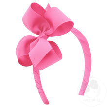 Load image into Gallery viewer, Wee Ones - Medium  Classic Grosgrain Girls Hair Bow On Headband