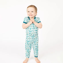 Load image into Gallery viewer, Emerson &amp; Friends - Later Gator 2-piece Bamboo Short Sleeve PJ Set (2T-4T)