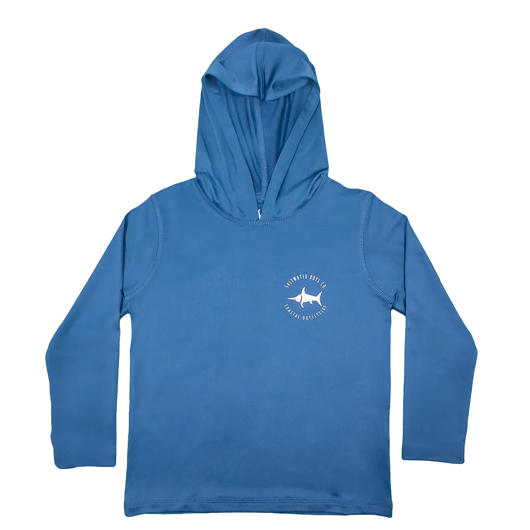 Saltwater Boys- Surf Truck Performance Hoodie (Teal, 2-8)