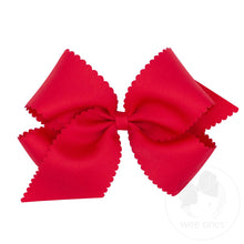 Load image into Gallery viewer, Wee Ones- King Grosgrain Hair Bow Scalloped Edge