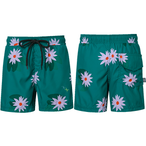 Pepita & Me- Floral Boardshorts (Turquoise, 8-14)