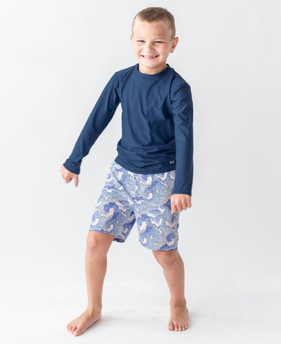 Rugged Butts- Navy Long Sleeve Rash Guard (0m-8)