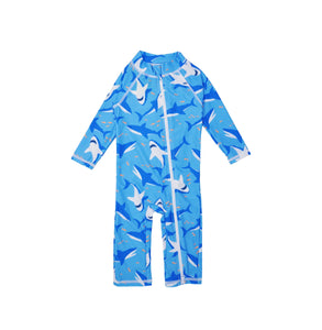 Flap Happy- UPF 50 Long Surf Swimsuit (Shark Cyclone, 3m-24m)