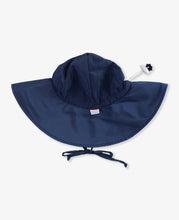 Load image into Gallery viewer, Ruffle Butts- Navy Sun Protective Hat (0-2T)