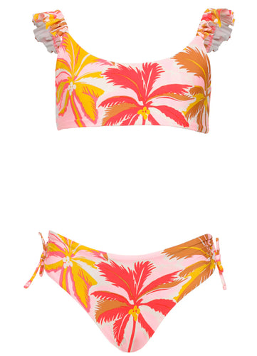 Maaji - Two Piece Reversible Bikini (Pink Palms Mango, 6-14)