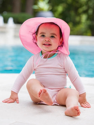 Ruffle Butts- Pink Sun Protective Hat (0-2T)