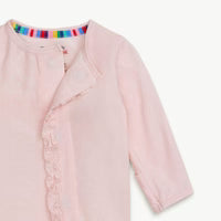 Load image into Gallery viewer, Magnetic Me- Magnetic Footie with Ruffle: Pink Dot Pink Modal (0-9m)