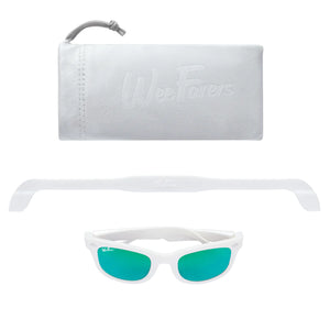 Wee Farers- White/ Sea Green Sunglasses(0-12+)