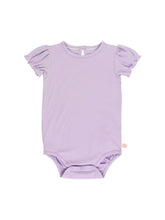 Load image into Gallery viewer, RuffleButts - Girls Lavender Knit Puff SS Bodysuit (0-24)