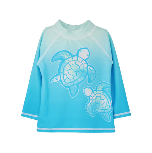 Flap Happy- UPF 50 Graphic Rashguard (Coco Beach Turtles, 2t-6)