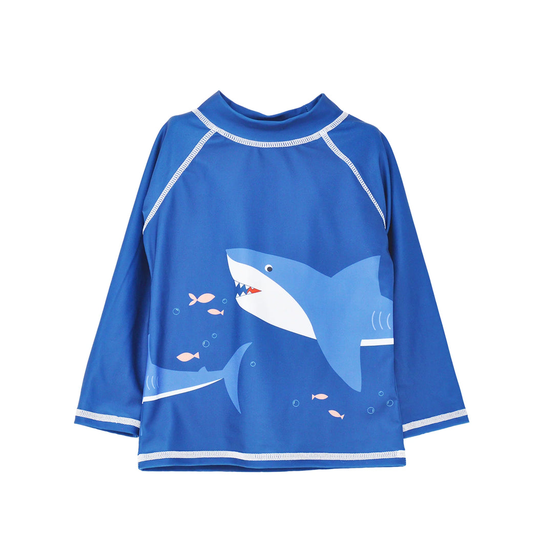 Flap Happy- UPF 50 Graphic Rashguard (Shark Cyclone, 2T-6)