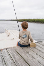 Load image into Gallery viewer, Saltwater Boys- LS Great White Shark Graphic Tee- Taupe (2-12)