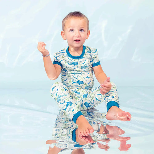 Emerson & Friends- Shark Friends Ocean Kids Bamboo Pajamas Toddler Sleep Set (2T-7)