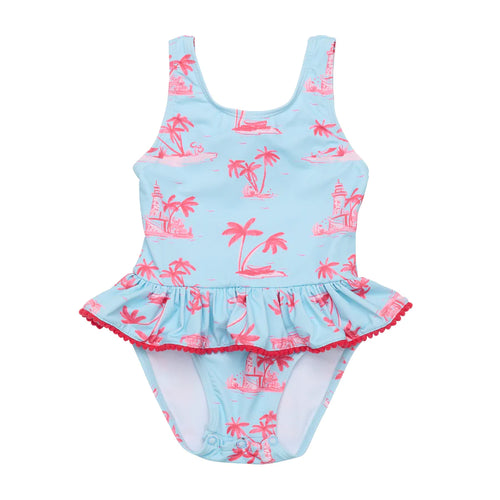 Snapper Rock- Sustainable Ruffle One-Piece (Lighthouse Island, 3m-4y)