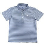 Load image into Gallery viewer, Saltwater Boys- Inshore Performance Stripe Polo SS- Navy Stripe (2-16)