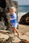 Load image into Gallery viewer, Feather 4 Arrow- Surfs Up Rashguard Set: Marina Blue (3m-4T)