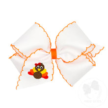 Load image into Gallery viewer, Wee Ones- King Moonstitch Grosgrain Hair Bow with Contrasting Wrap