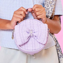 Load image into Gallery viewer, Tweed Bow Rounded Crossbody Bag