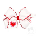 Load image into Gallery viewer, Medium Moonstitch Edge Grosgrain Hair Bow with Heart Embroidery