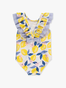 Rufflebutts- Bow V-Back One Piece Swimsuit (3m-24m)