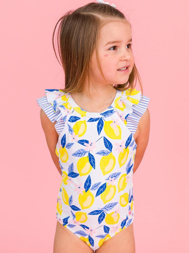 Rufflebutts- Bow V-Back One Piece Swimsuit (3m-24m)