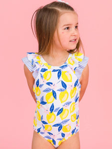 Rufflebutts- Bow V-Back One Piece Swimsuit (3m-24m)