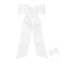 Load image into Gallery viewer, Wee Ones- Medium Grosgrain Moonstitch Hair Bowtie with Knot Wrap and Streamer Tails