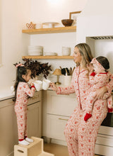Load image into Gallery viewer, Emerson &amp; Friends - Candy Cane Coquette Two-Piece Bamboo Christmas Pajama Set (2t-8/9y)
