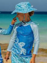 Load image into Gallery viewer, Flap Happy - Kids UPF50+ Graphic Rash Guard Swim Top for Boys: Manatee Lagoon (6m-10y)