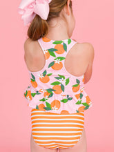 Load image into Gallery viewer, RuffleButts: Orange You The Sweetest Reversible Peplum Tankini 2-Piece Swimsuit