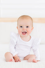 Load image into Gallery viewer, Mila &amp; Rose - White L/S Flutter Bodysuit (3m-24m)