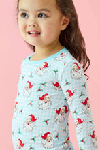 Load image into Gallery viewer, RuffleButts - SoftSnooze™ Kids Bamboo Viscose Blue Dear Santa Long Sleeve Pajama Set (12/18m-9/10)