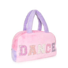 Load image into Gallery viewer, Color Block Plush "DANCE" Medium Duffle Bag
