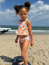 Load image into Gallery viewer, RuffleButts: Orange You The Sweetest Reversible Peplum Tankini 2-Piece Swimsuit