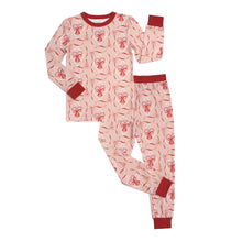 Load image into Gallery viewer, Emerson &amp; Friends - Candy Cane Coquette Two-Piece Bamboo Christmas Pajama Set (2t-8/9y)