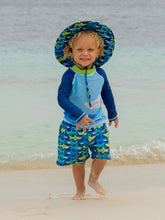 Load image into Gallery viewer, Flap Happy - Kids UPF50+ Wesley Swim Trunks with Mesh Liner for Boys: Manatee Lagoon (2t-8y)