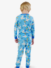 Load image into Gallery viewer, RuggedButts- SoftSnooze™ Kids Bamboo Viscose Blue Bow Tie Bunnies Long Sleeve Pajama Set