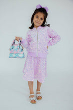 Load image into Gallery viewer, Lilac Velvet Sequin Twirl Skort