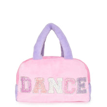 Load image into Gallery viewer, Color Block Plush "DANCE" Medium Duffle Bag
