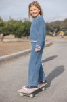 Load image into Gallery viewer, Feather 4 Arrow- Dreamer Knit Top (Dusty Blue, 2Y-13Y)