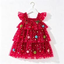 Load image into Gallery viewer, Little Trendy - Girls Christmas Sequin Dress Holiday Tulle Dress
