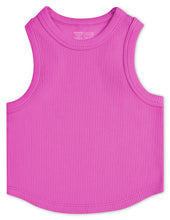 Load image into Gallery viewer, PRETTY PINK CROPPED RIBBED RACERBACK TANK TOP (MED/ LG)