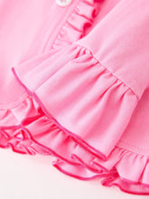 Load image into Gallery viewer, Rylee Faith Designs - Christmas Santa Girls Pink Ruffle Pajama Set (2t-7)